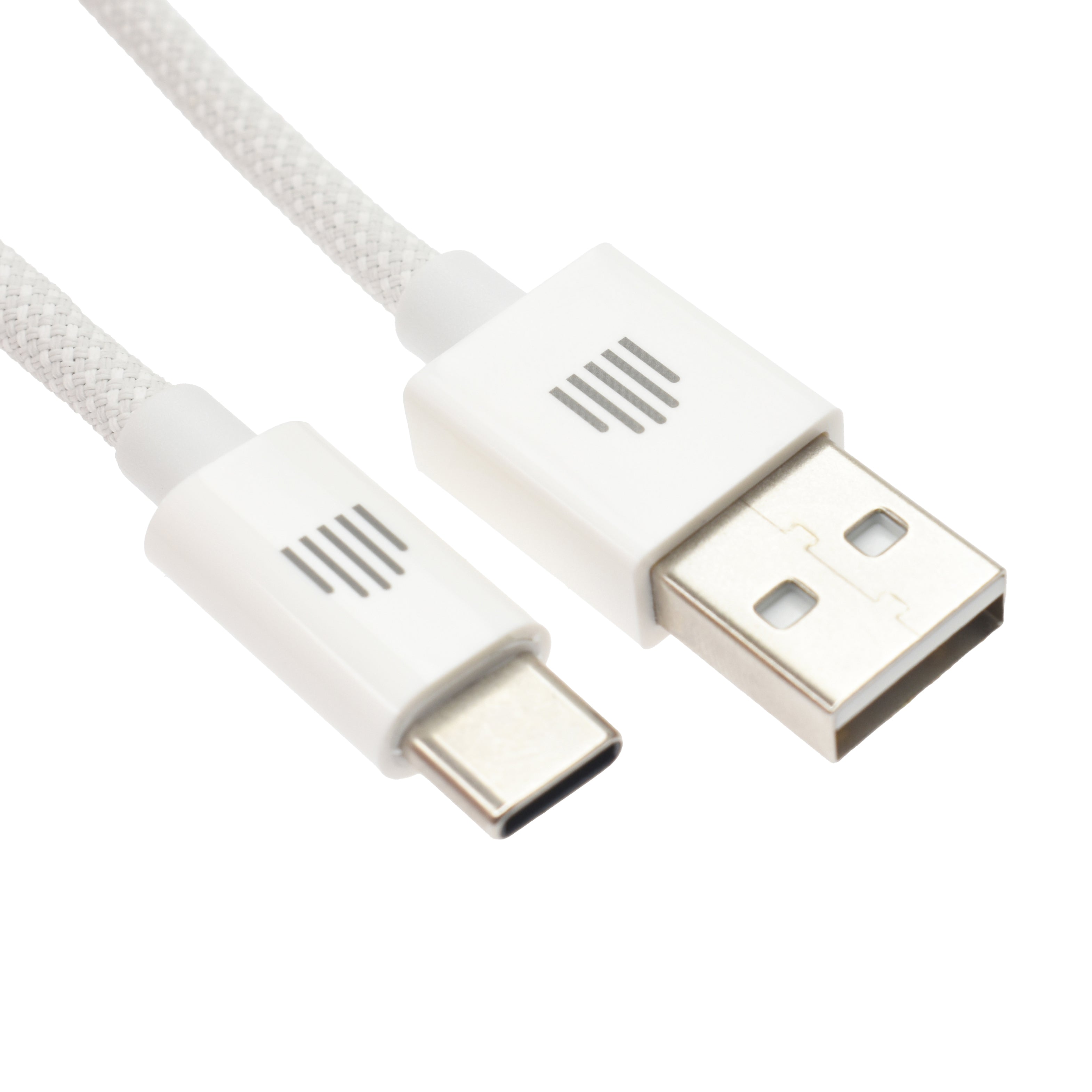 Кабел Dviced, USB-A/USB-C, найлонова оплетка, 1.25 м, бял