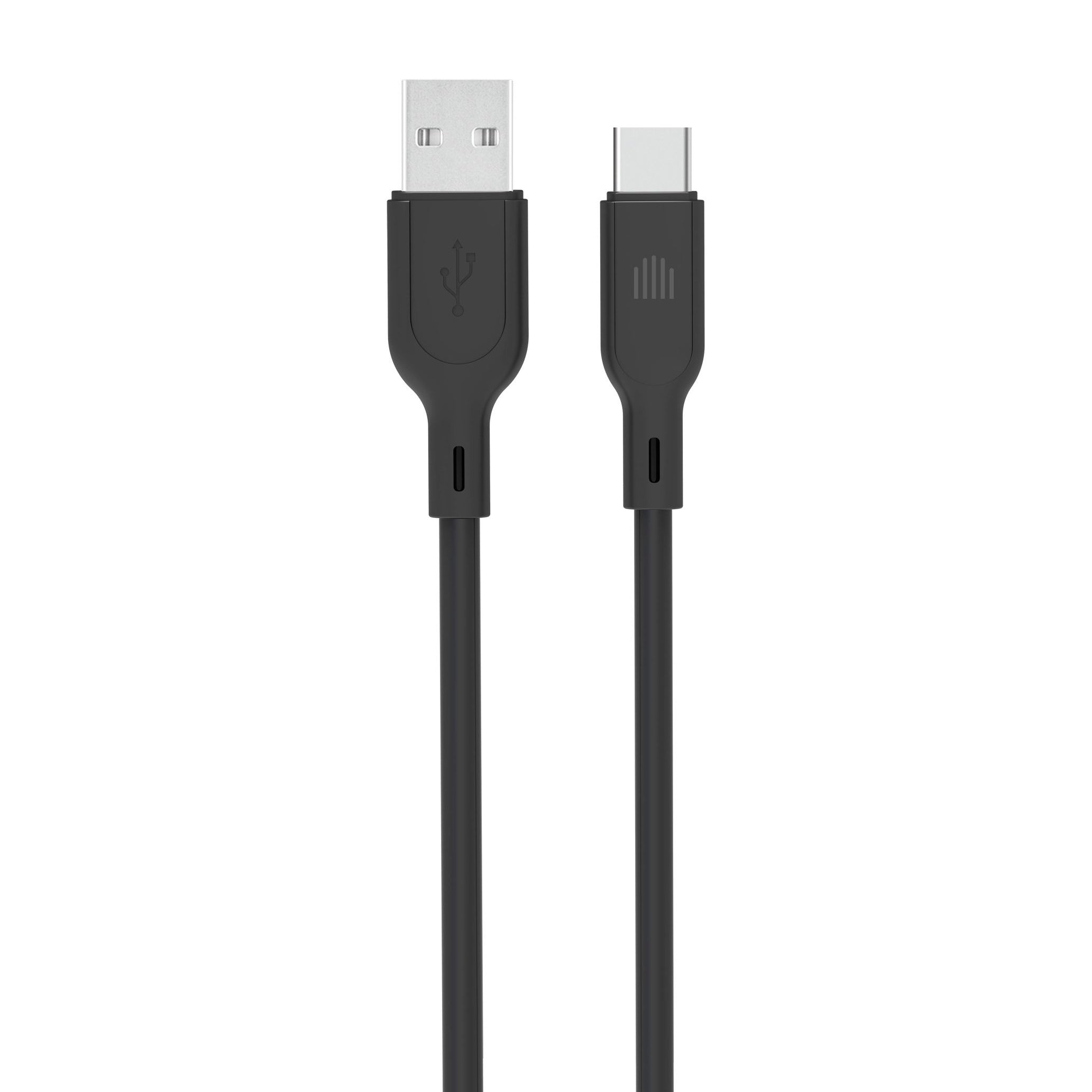 Кабел Dviced, USB-A/USB-C, силиконов, 1.25 м, черен