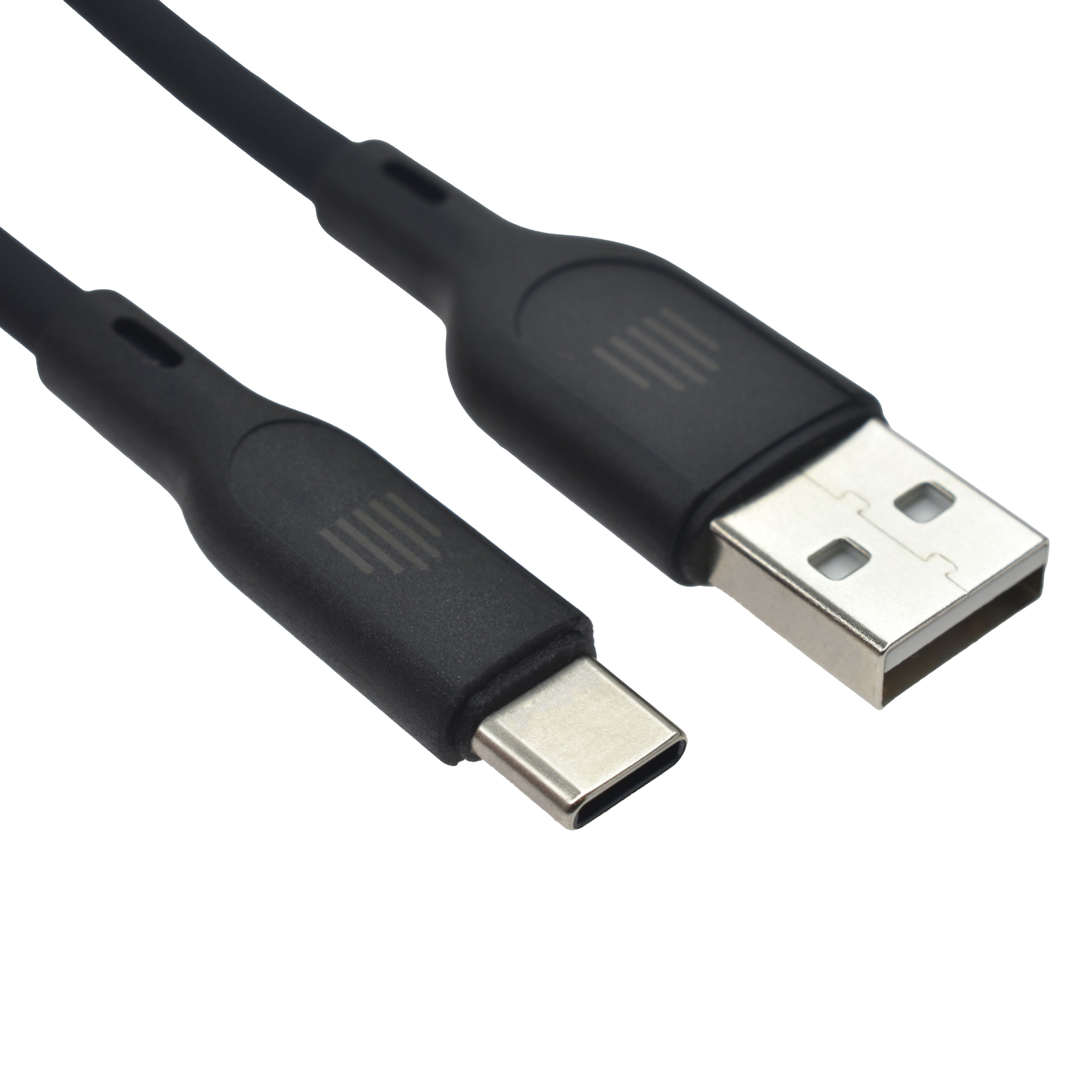 Кабел Dviced, USB-A/USB-C, силиконов, 1.25 м, черен