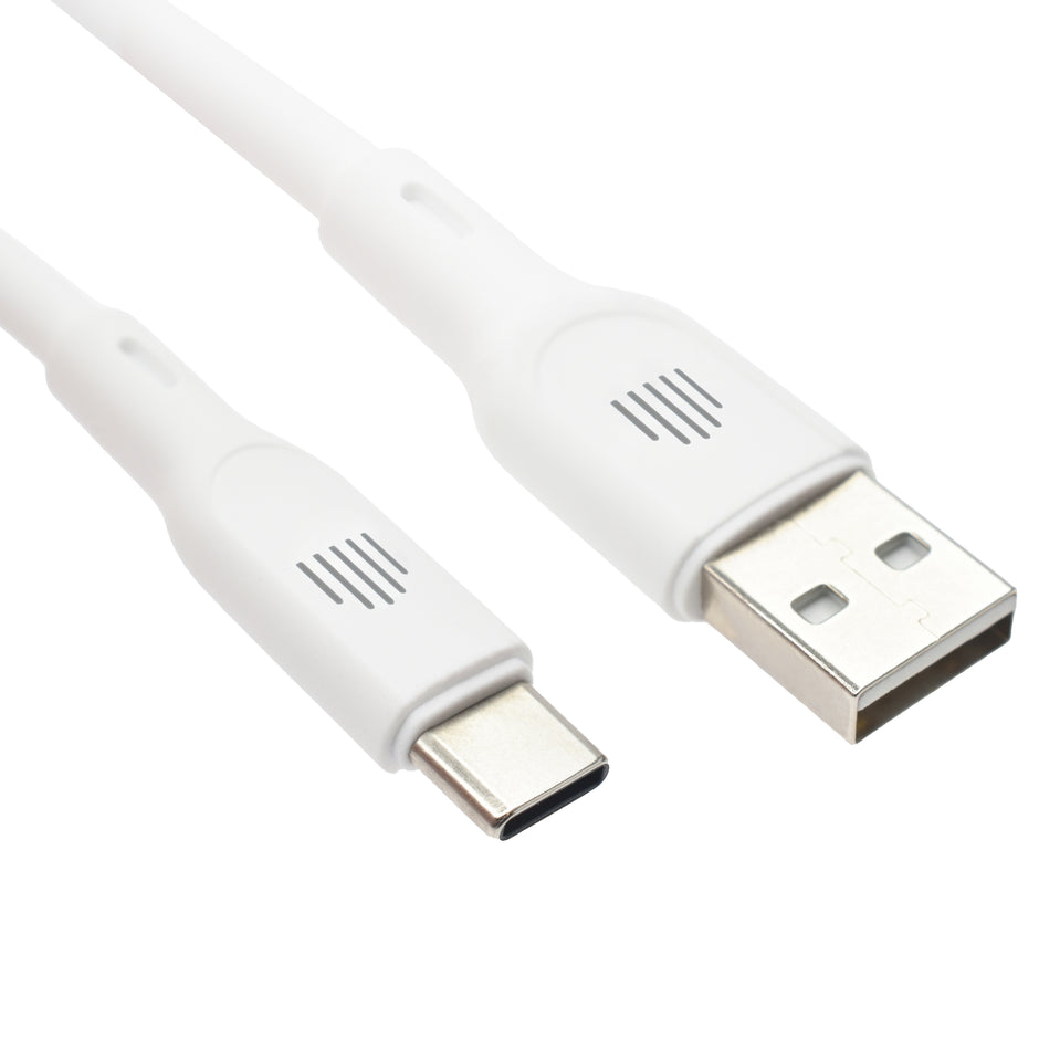 Кабел Dviced, USB-A/USB-C, силиконов, 1.25 м, бял