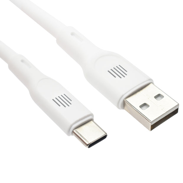 Кабел Dviced, USB-A/USB-C, силиконов, 1.25 м, бял