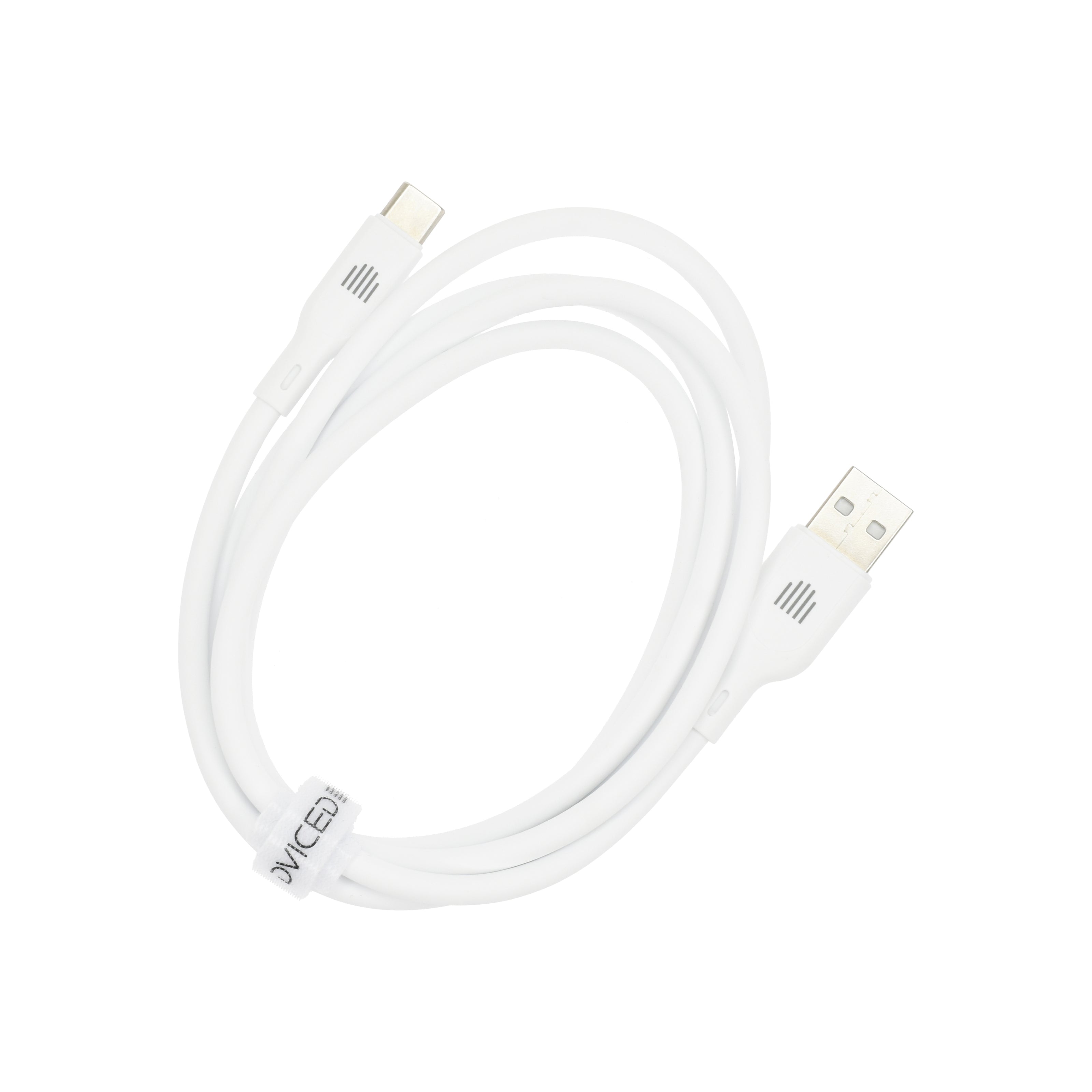 Кабел Dviced, USB-A/USB-C, силиконов, 1.25 м, бял