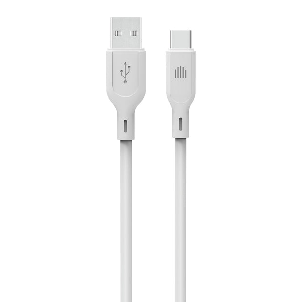 Кабел Dviced, USB-A/USB-C, силиконов, 1.25 м, бял