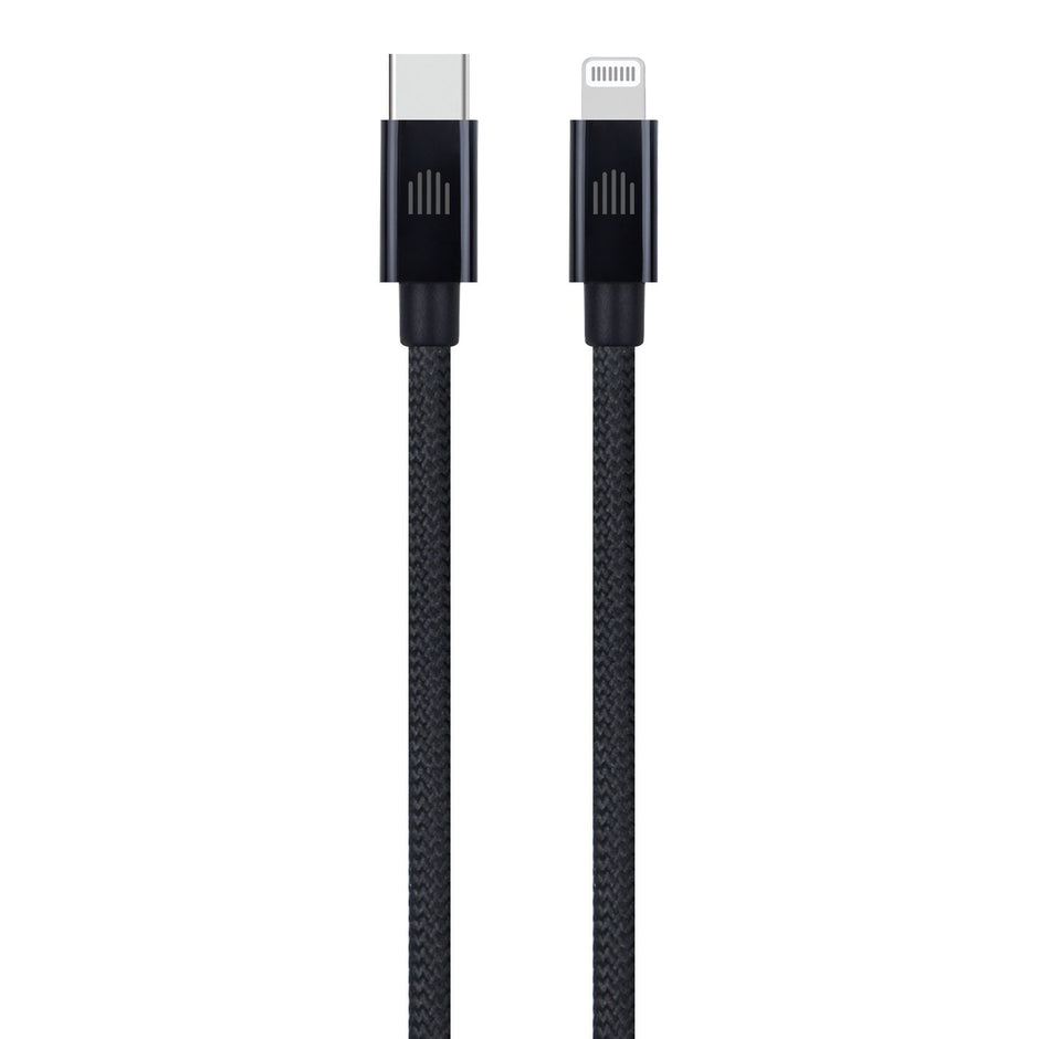 Кабел Dviced, USB-C/Lightning, найлонова оплетка, 0.25 м, черен