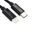 Кабел Dviced, USB-C/Lightning, найлонова оплетка, 0.25 м, черен