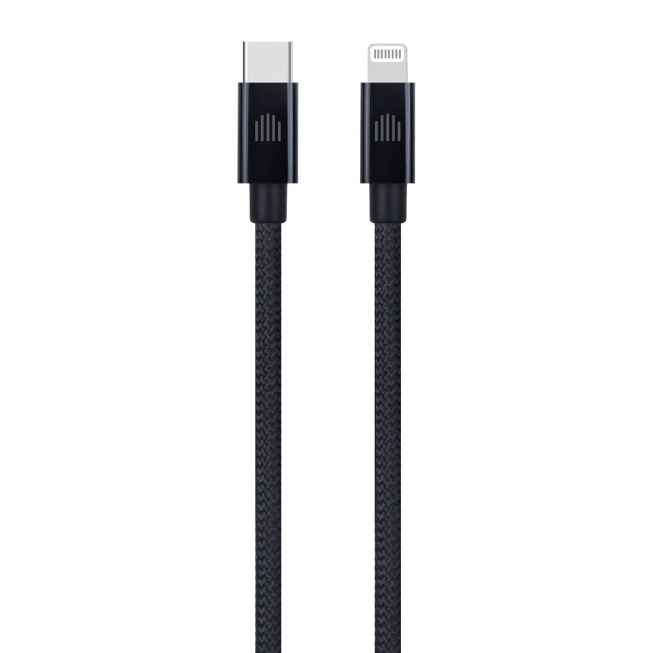 Кабел Dviced, USB-C/Lightning, найлонова оплетка, 1.25 м, черен