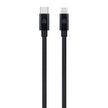 Кабел Dviced, USB-C/Lightning, найлонова оплетка, 1.25 м, черен