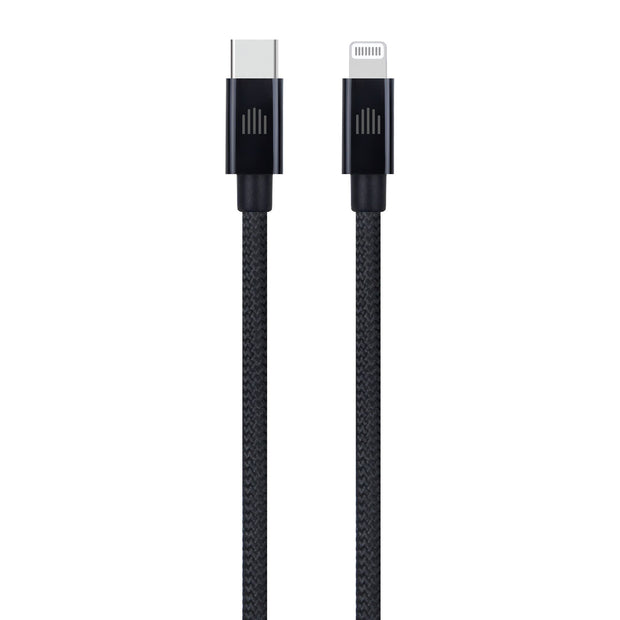 Кабел Dviced, USB-C/Lightning, найлонова оплетка, 1.25 м, черен