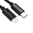 Кабел Dviced, USB-C/Lightning, найлонова оплетка, 1.25 м, черен
