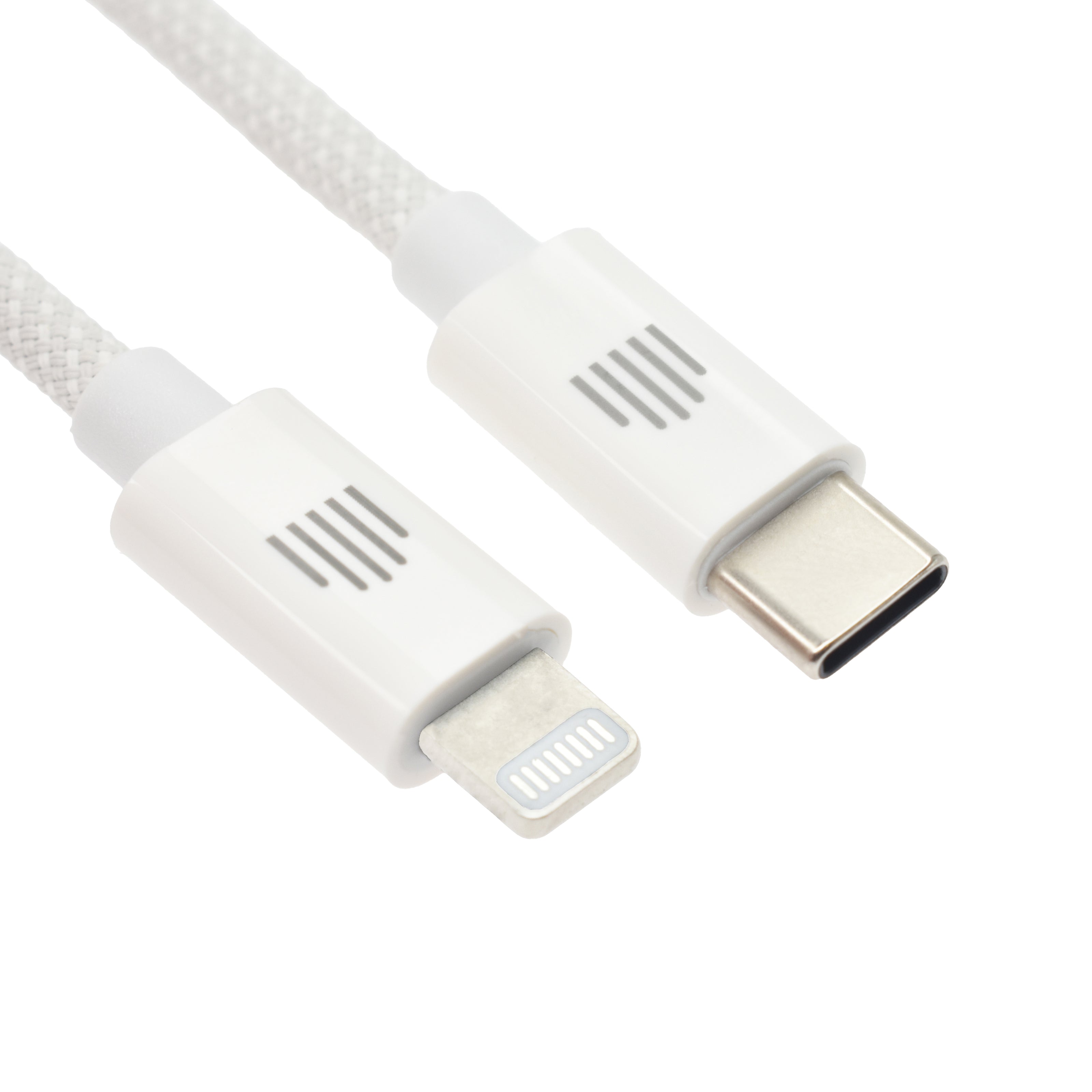 Кабел Dviced, USB-C/Lightning, найлонова оплетка, 1.25 м, бял