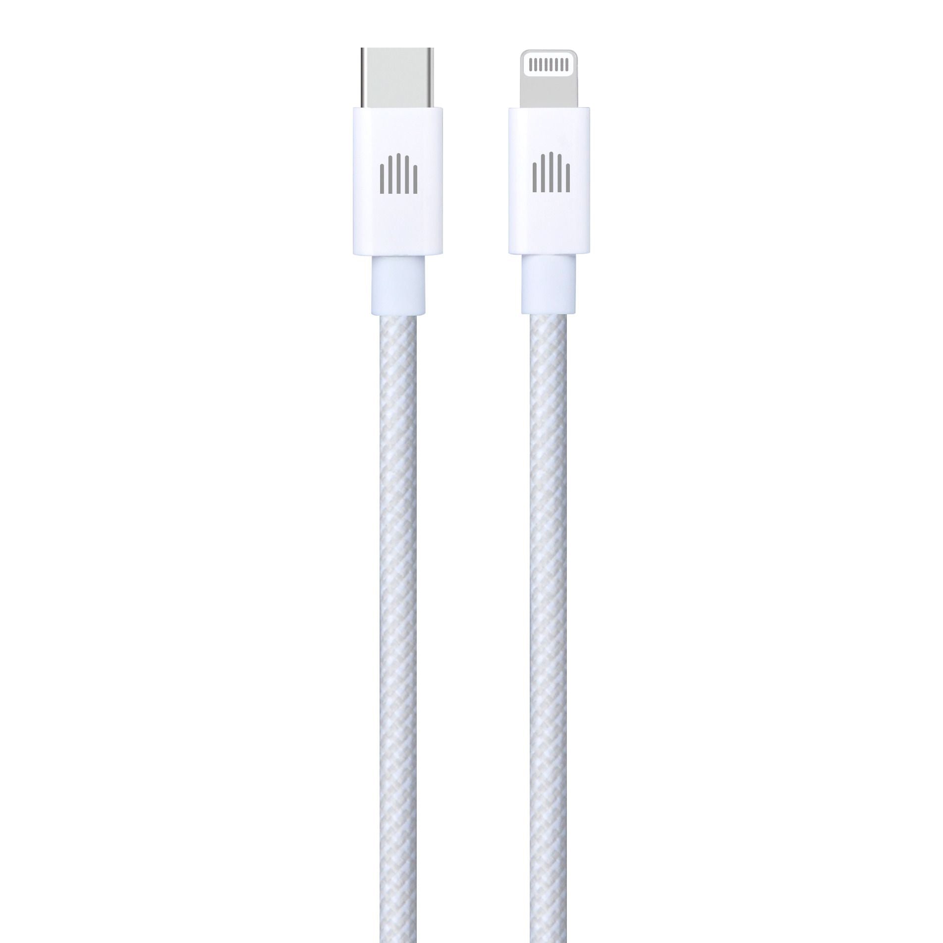 Кабел Dviced, USB-C/Lightning, найлонова оплетка, 1.25 м, бял