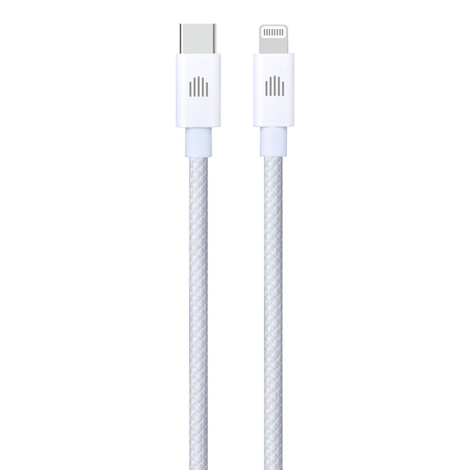 Кабел Dviced, USB-C/Lightning, найлонова оплетка, 1.25 м, бял