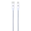 Кабел Dviced, USB-C/Lightning, найлонова оплетка, 1.25 м, бял