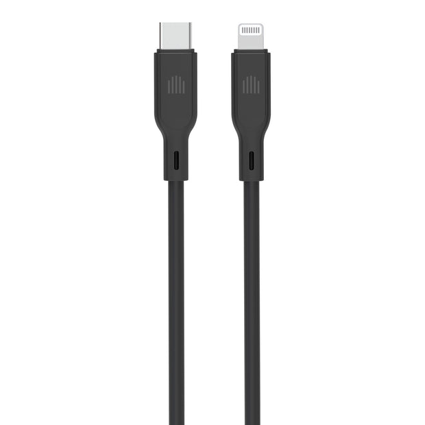 Кабел Dviced, USB-C/Lightning, силиконов, 1.25 м, черен