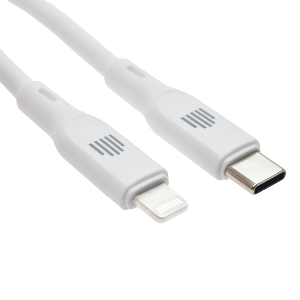 Кабел Dviced, USB-C/Lightning, силиконов, 1.25 м, бял