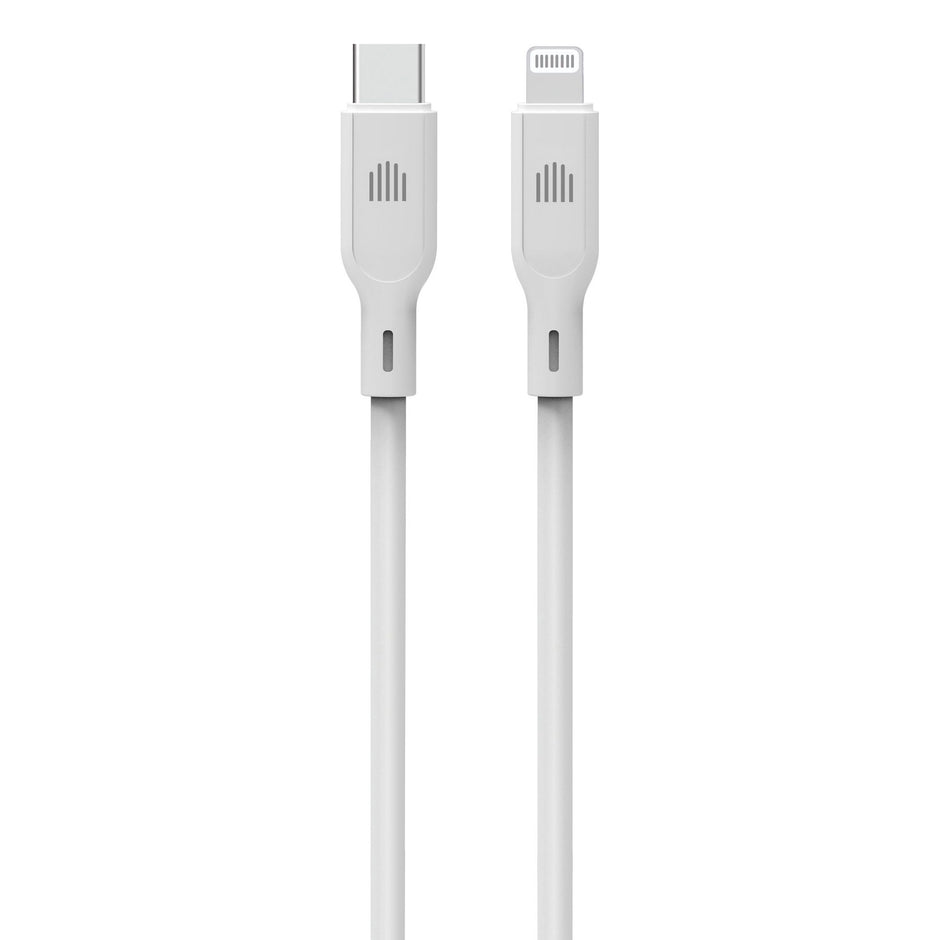 Кабел Dviced, USB-C/Lightning, силиконов, 1.25 м, бял