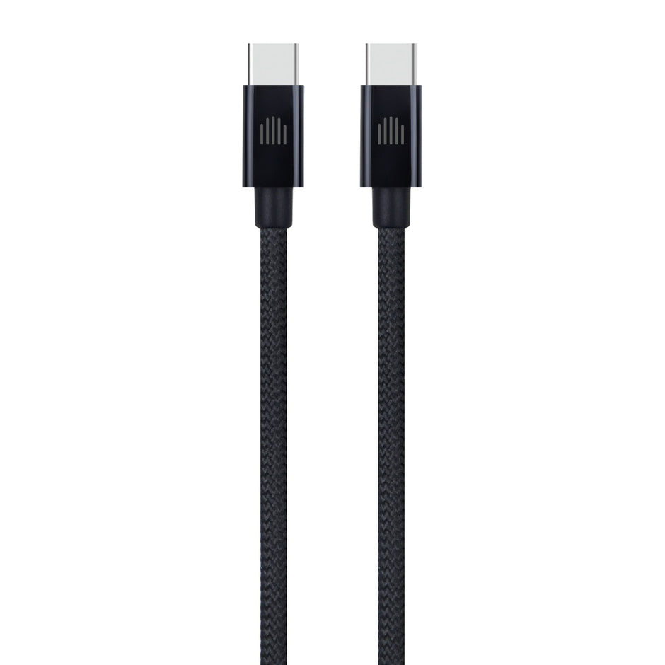 Кабел Dviced, USB-C/USB-C, найлонова оплетка, 0.25 м, черен
