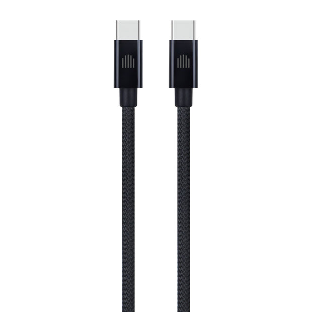 Кабел Dviced, USB-C/USB-C, найлонова оплетка, 0.25 м, черен