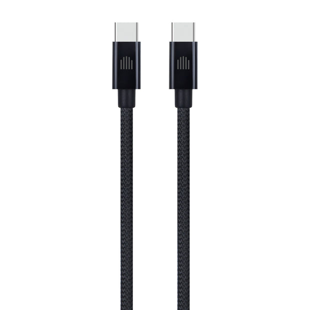 Кабел Dviced, USB-C/USB-C, найлонова оплетка, 1.25 м, черен