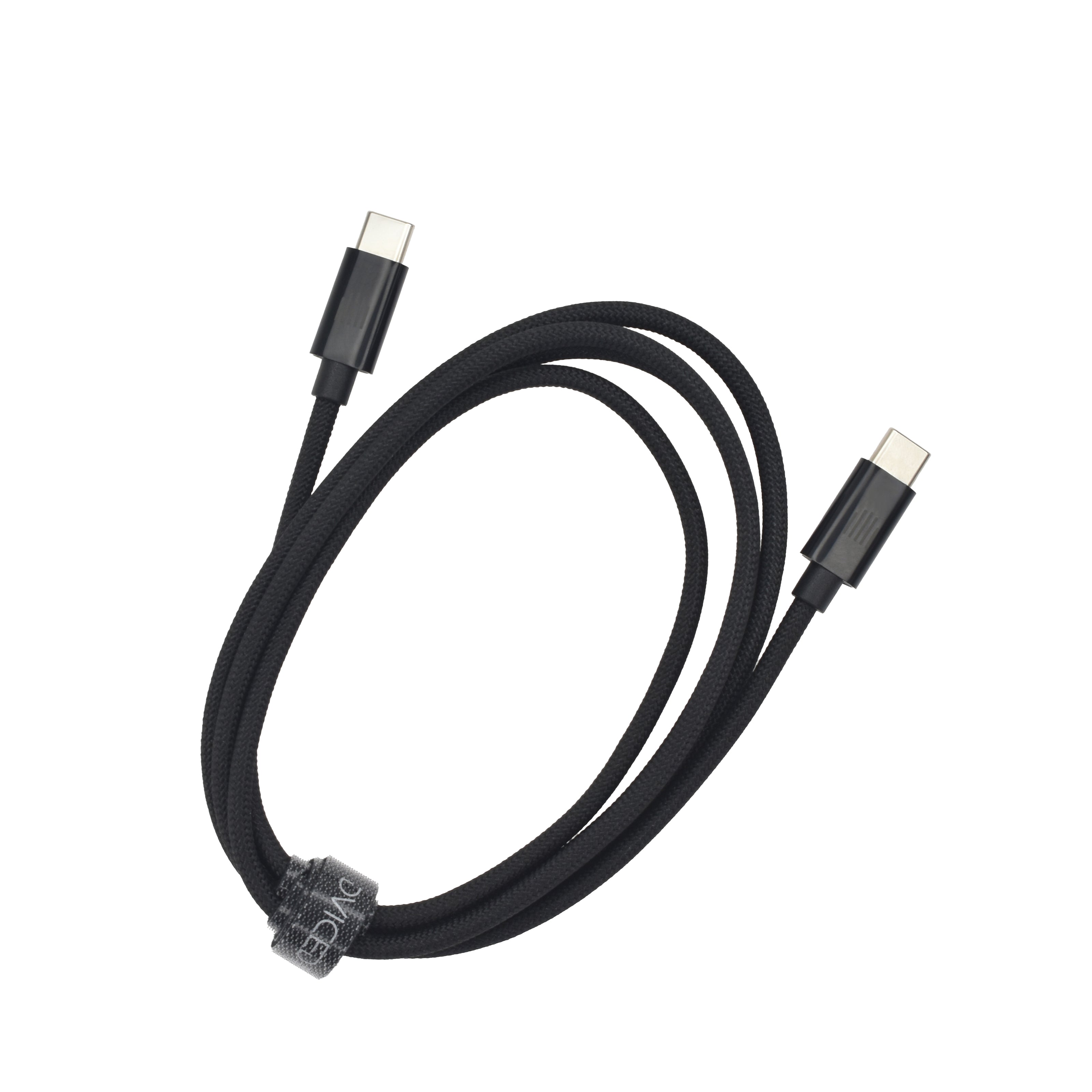 Кабел Dviced, USB-C/USB-C, найлонова оплетка, 1.25 м, черен
