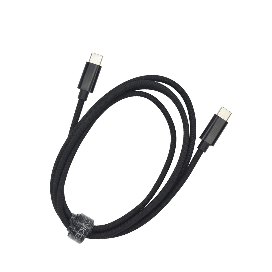 Кабел Dviced, USB-C/USB-C, найлонова оплетка, 1.25 м, черен