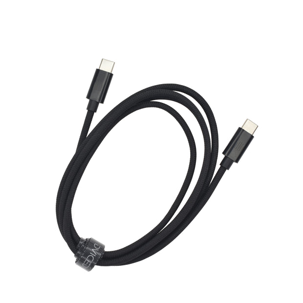 Кабел Dviced, USB-C/USB-C, найлонова оплетка, 1.25 м, черен