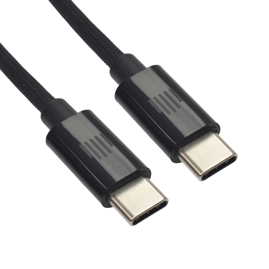 Кабел Dviced, USB-C/USB-C, найлонова оплетка, 1.25 м, черен