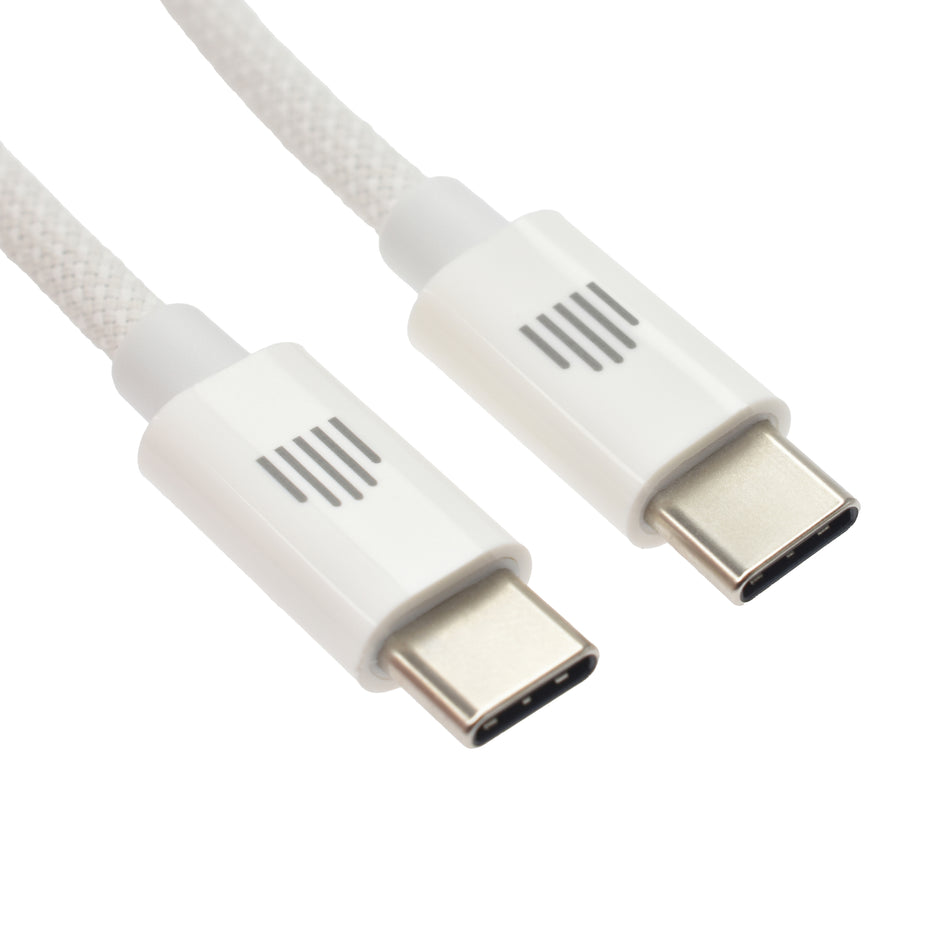 Кабел Dviced, USB-C/USB-C, найлонова оплетка, 1.25 м, бял
