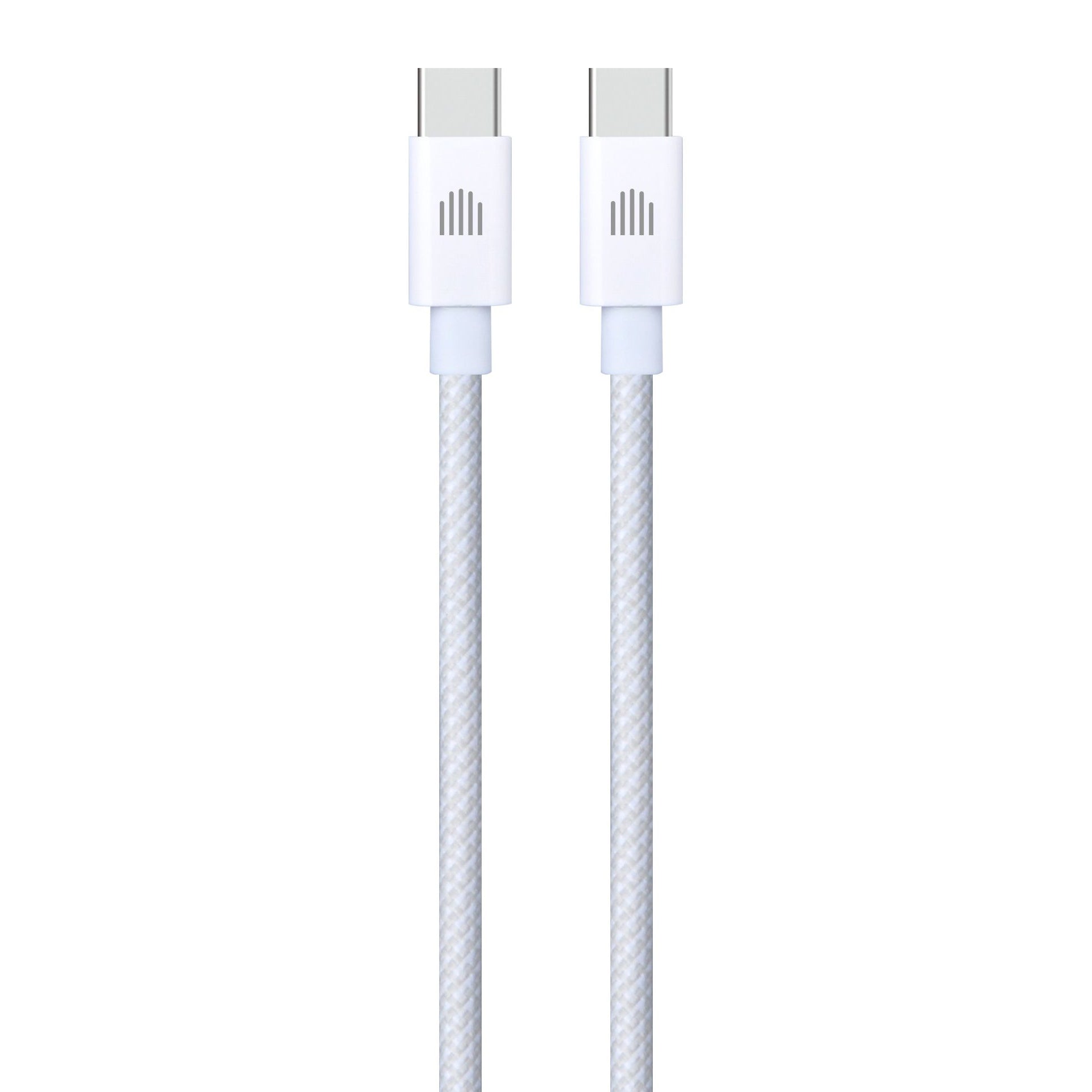 Кабел Dviced, USB-C/USB-C, найлонова оплетка, 1.25 м, бял