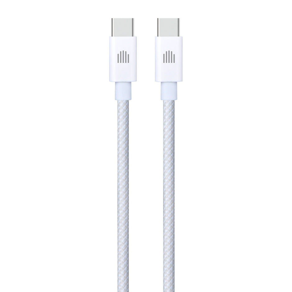 Кабел Dviced, USB-C/USB-C, найлонова оплетка, 1.25 м, бял