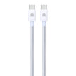 Кабел Dviced, USB-C/USB-C, найлонова оплетка, 1.25 м, бял