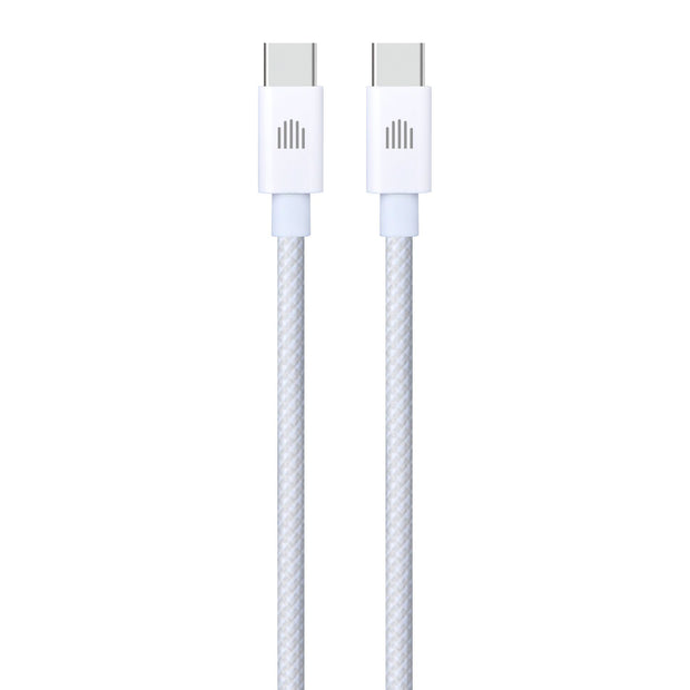 Кабел Dviced, USB-C/USB-C, найлонова оплетка, 1.25 м, бял
