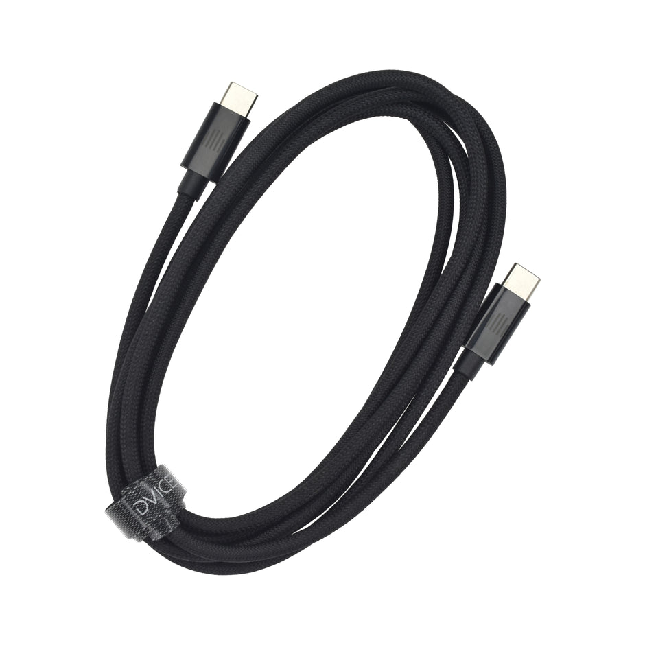 Кабел Dviced, USB-C/USB-C, найлонова оплетка, 2 м, черен