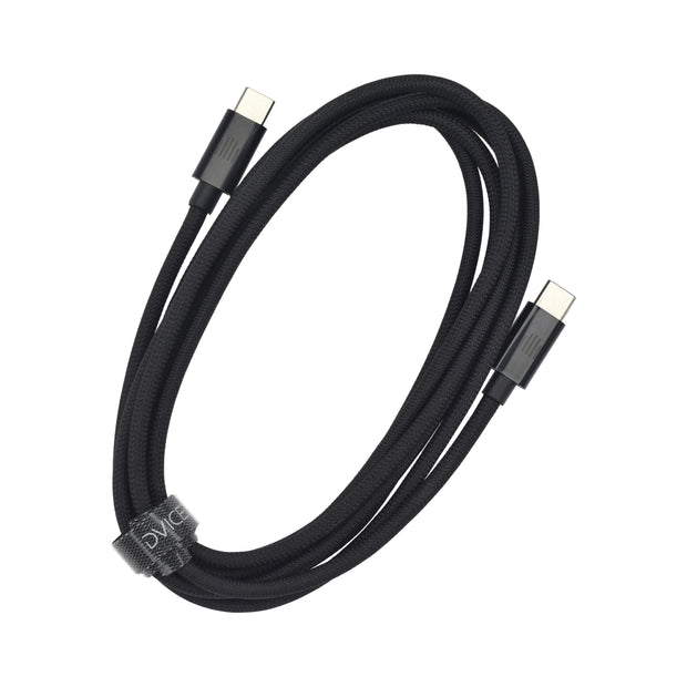 Кабел Dviced, USB-C/USB-C, найлонова оплетка, 2 м, черен