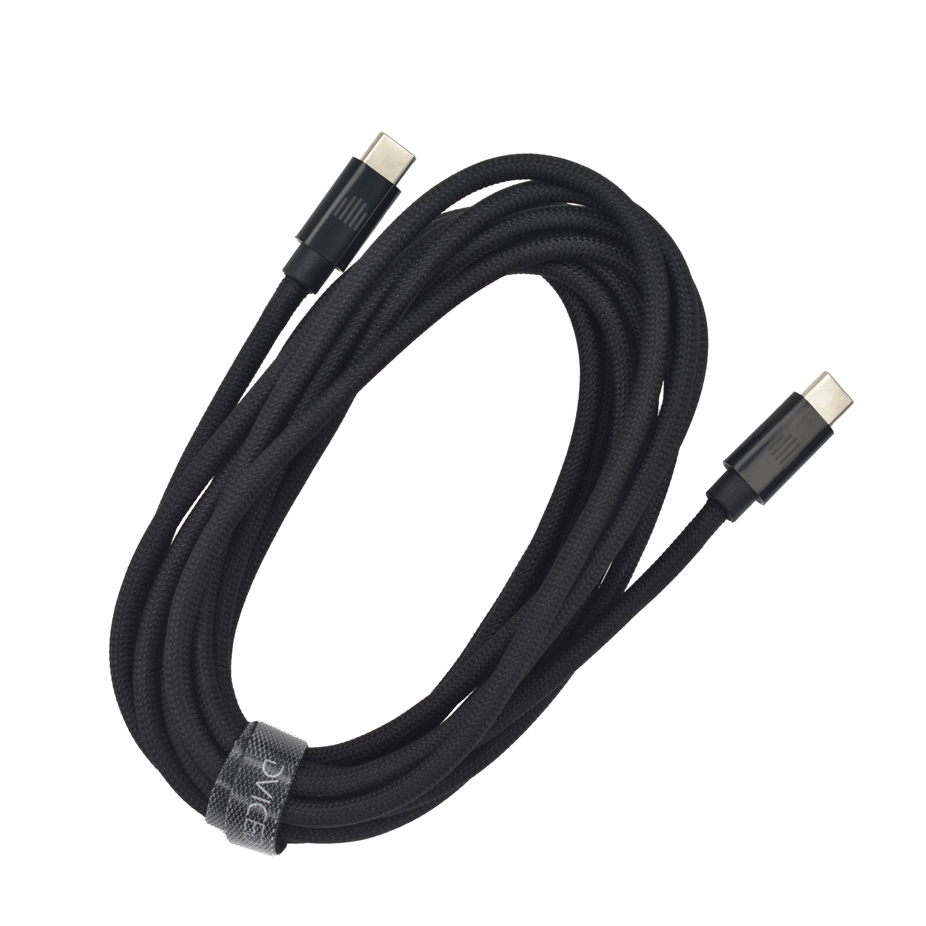 Кабел Dviced, USB-C/USB-C, найлонова оплетка, 3 м, черен
