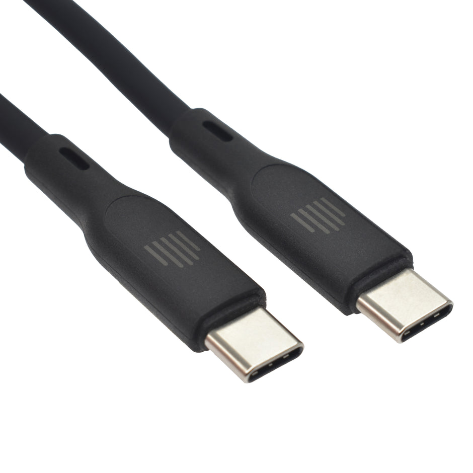 Кабел Dviced, USB-C/USB-C, силиконов, 1.25 м, черен