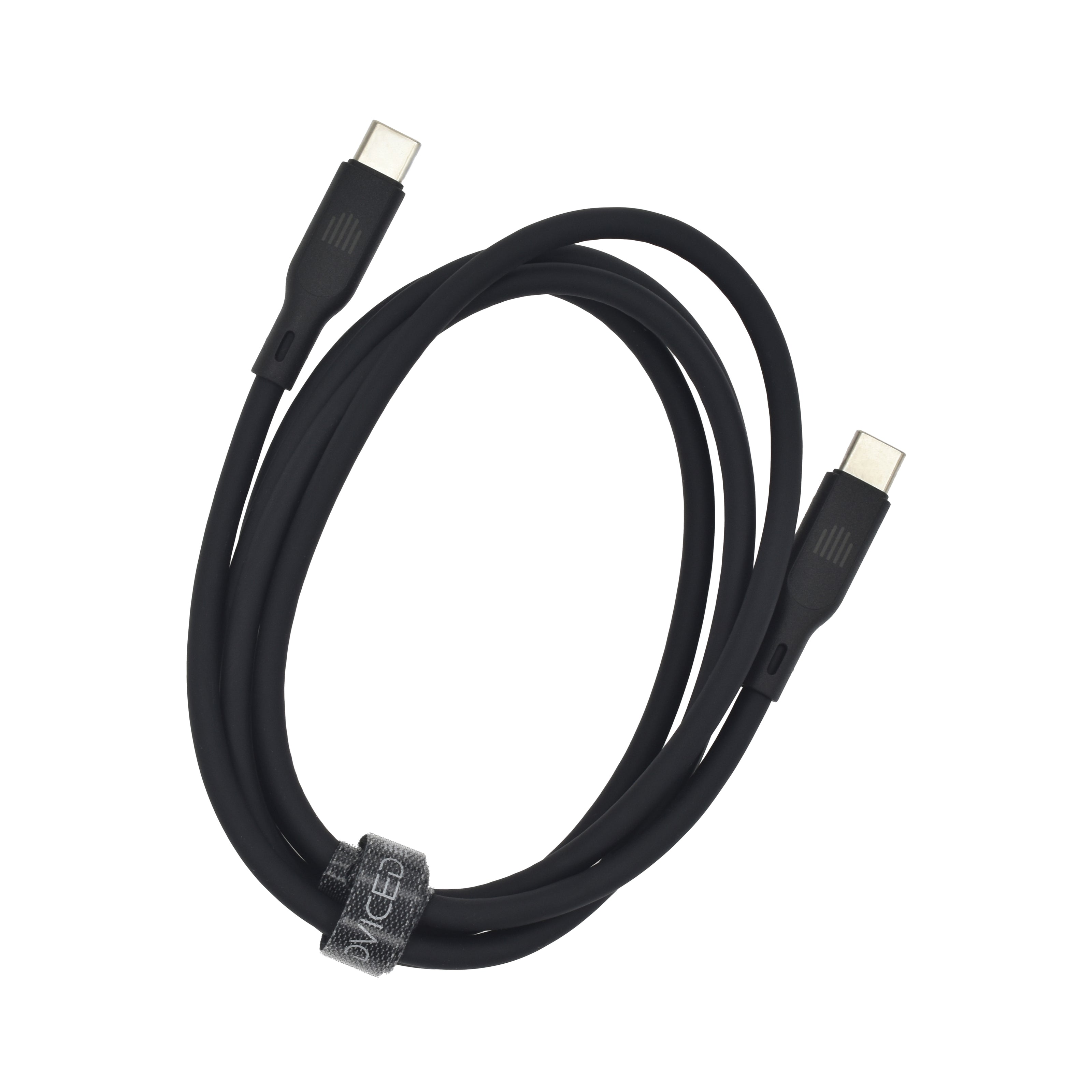 Кабел Dviced, USB-C/USB-C, силиконов, 1.25 м, черен