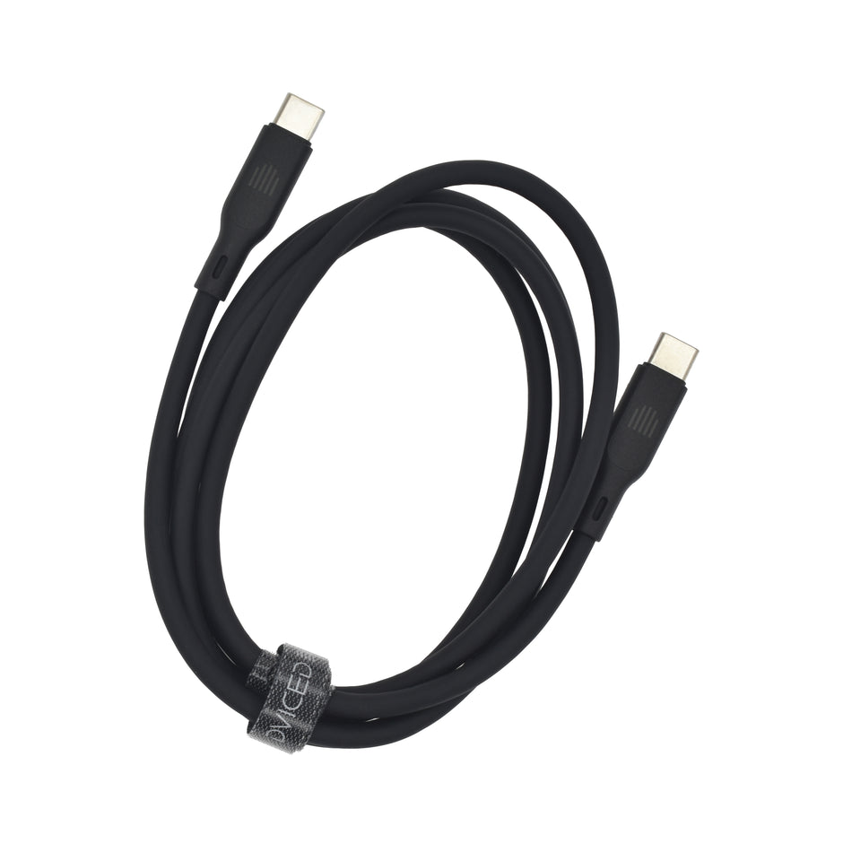 Кабел Dviced, USB-C/USB-C, силиконов, 1.25 м, черен