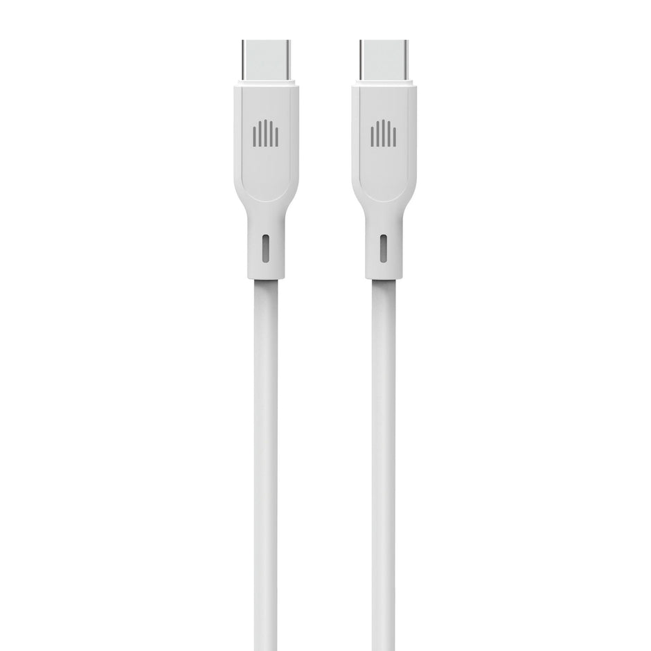 Кабел Dviced, USB-C/USB-C, силиконов, 1.25 м, бял