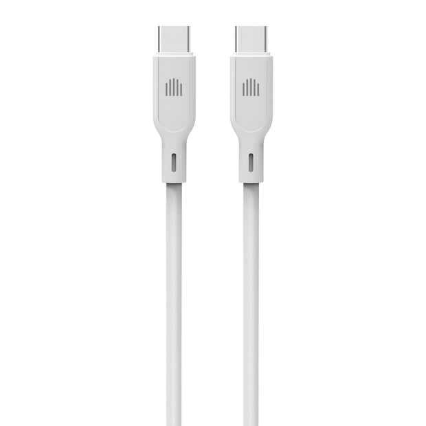 Кабел Dviced, USB-C/USB-C, силиконов, 1.25 м, бял