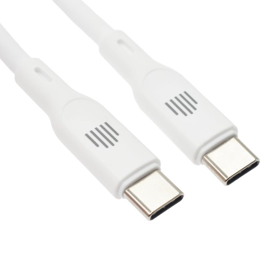 Кабел Dviced, USB-C/USB-C, силиконов, 1.25 м, бял
