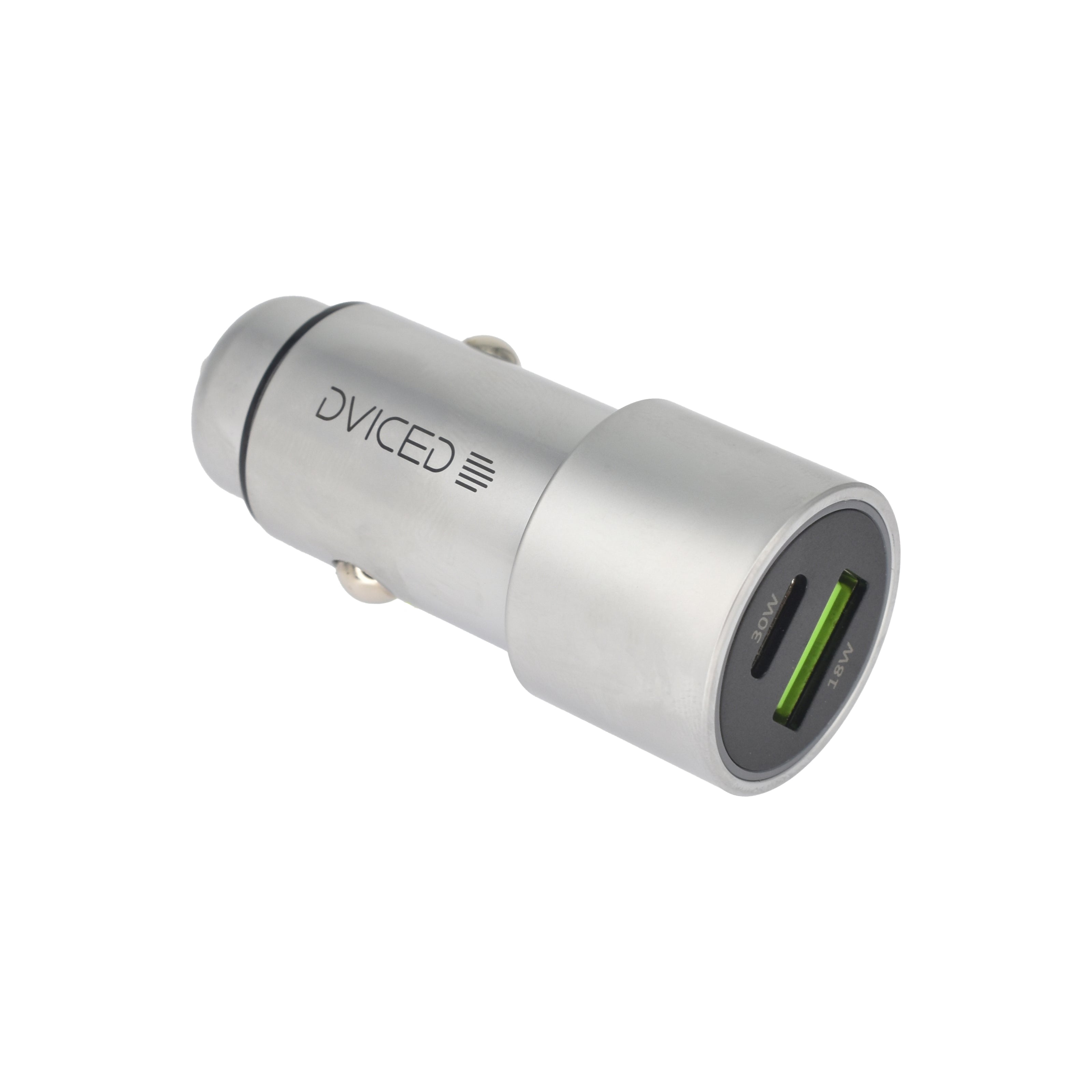 Автомобилно зарядно Dviced, USB-C + USB-A, Metal