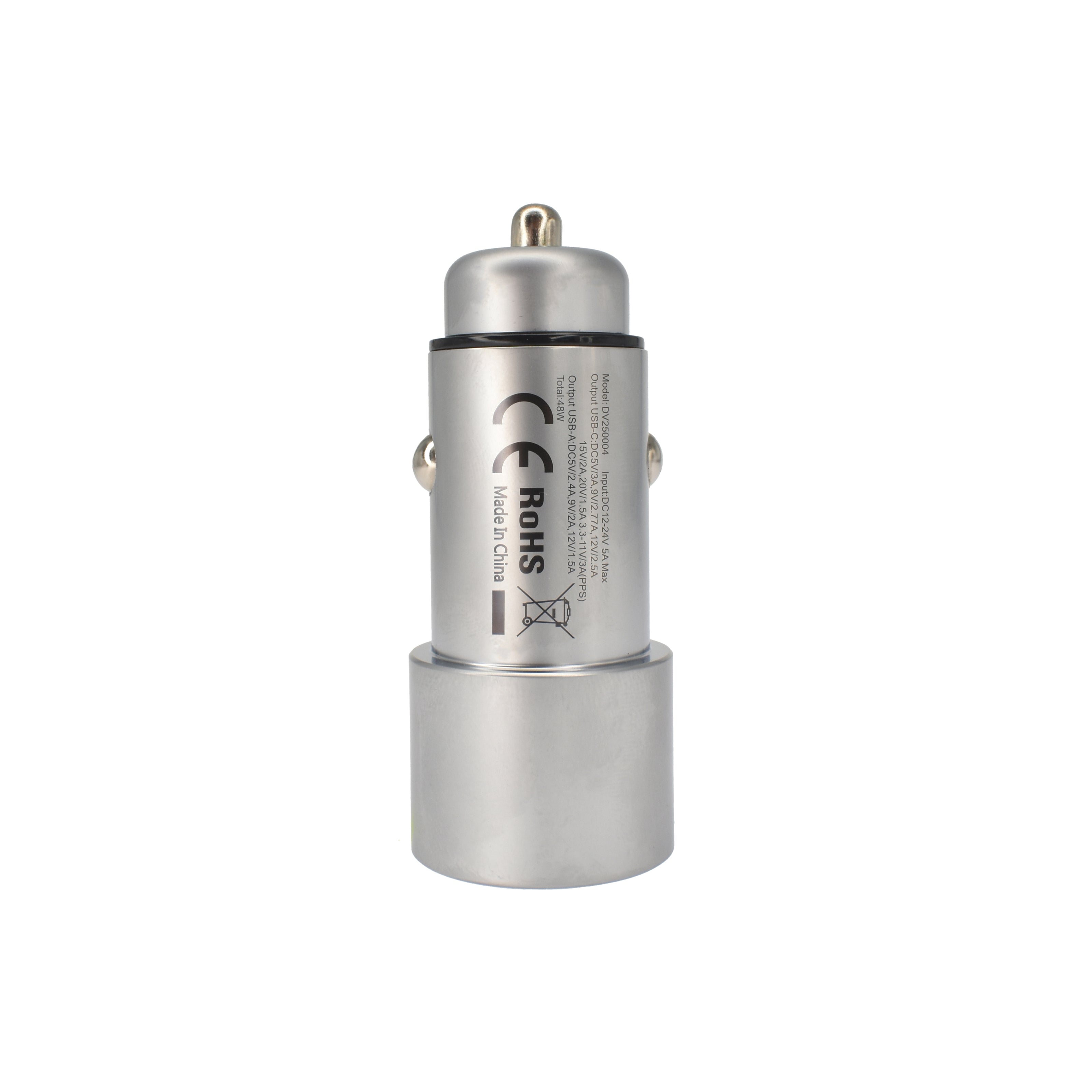 Автомобилно зарядно Dviced, USB-C + USB-A, Metal