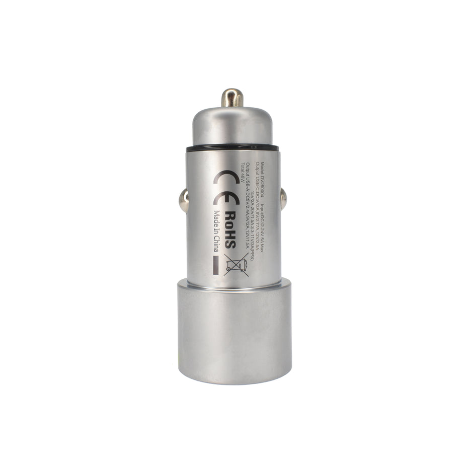 Автомобилно зарядно Dviced, USB-C + USB-A, Metal