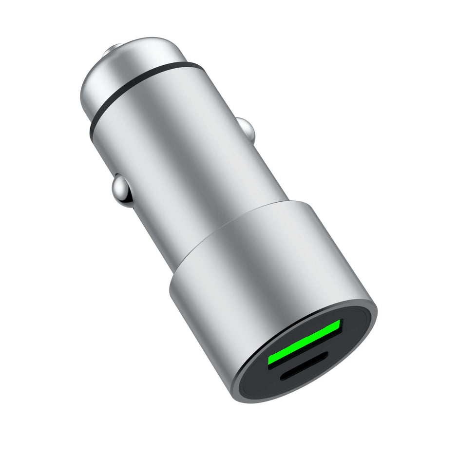 Автомобилно зарядно Dviced, 60W, USB-C + USB-A, сив
