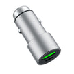 Автомобилно зарядно Dviced, 60W, USB-C + USB-A, сив