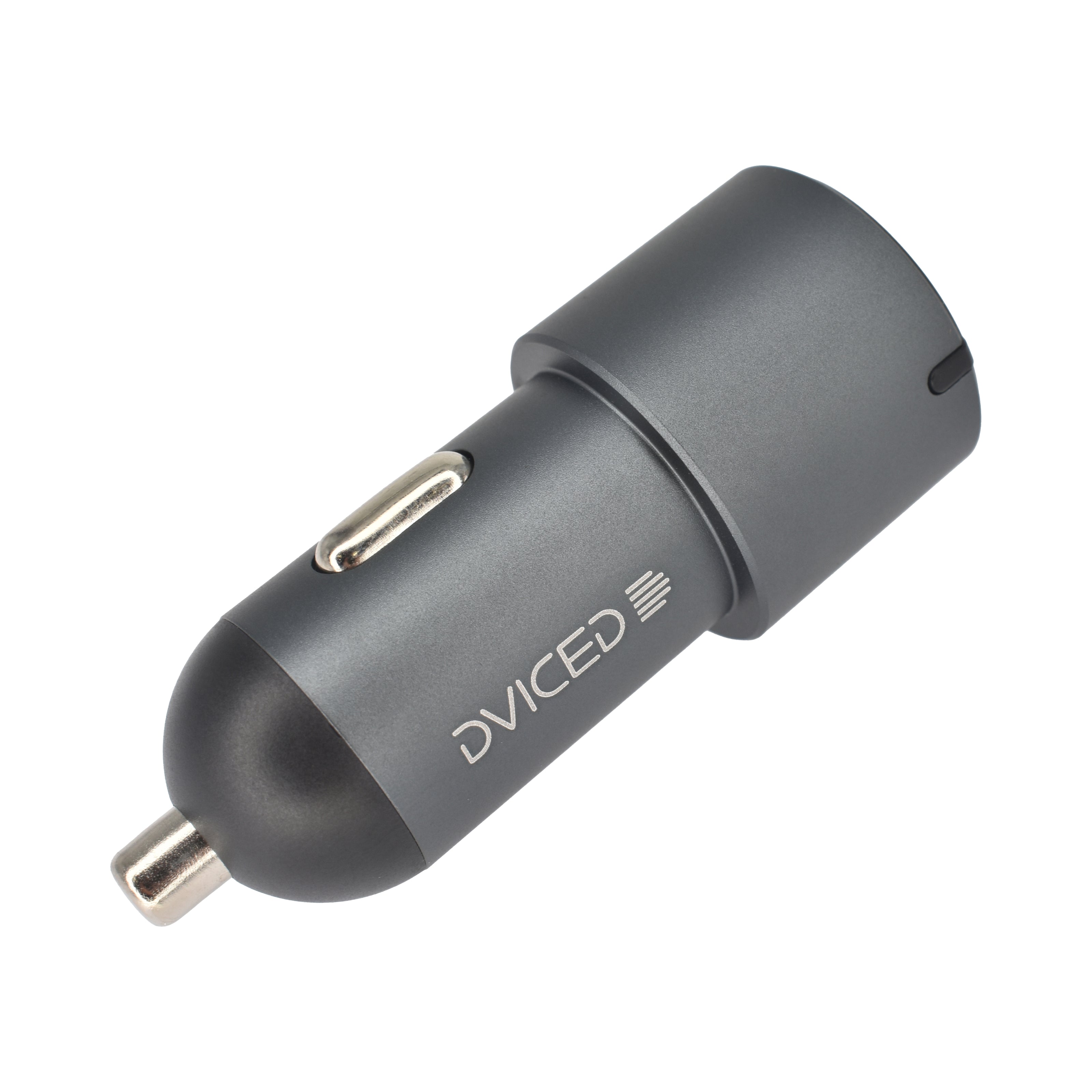 Автомобилно зарядно Dviced, 60W, USB-C + USB-A, сив