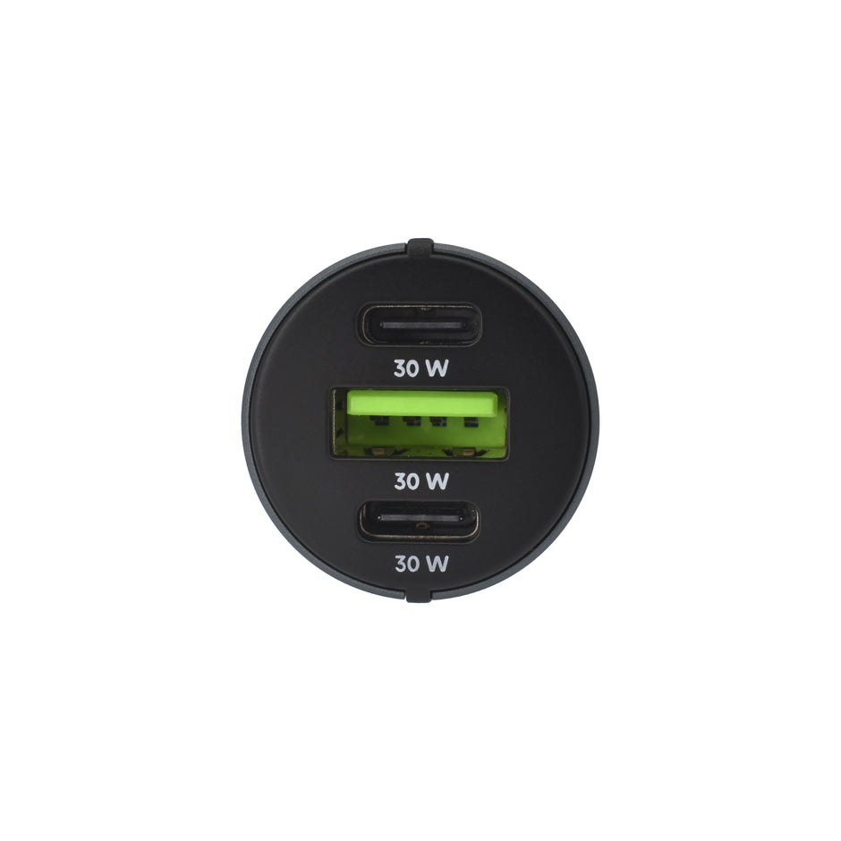 Автомобилно зарядно Dviced, 60W, USB-C + USB-A, сив