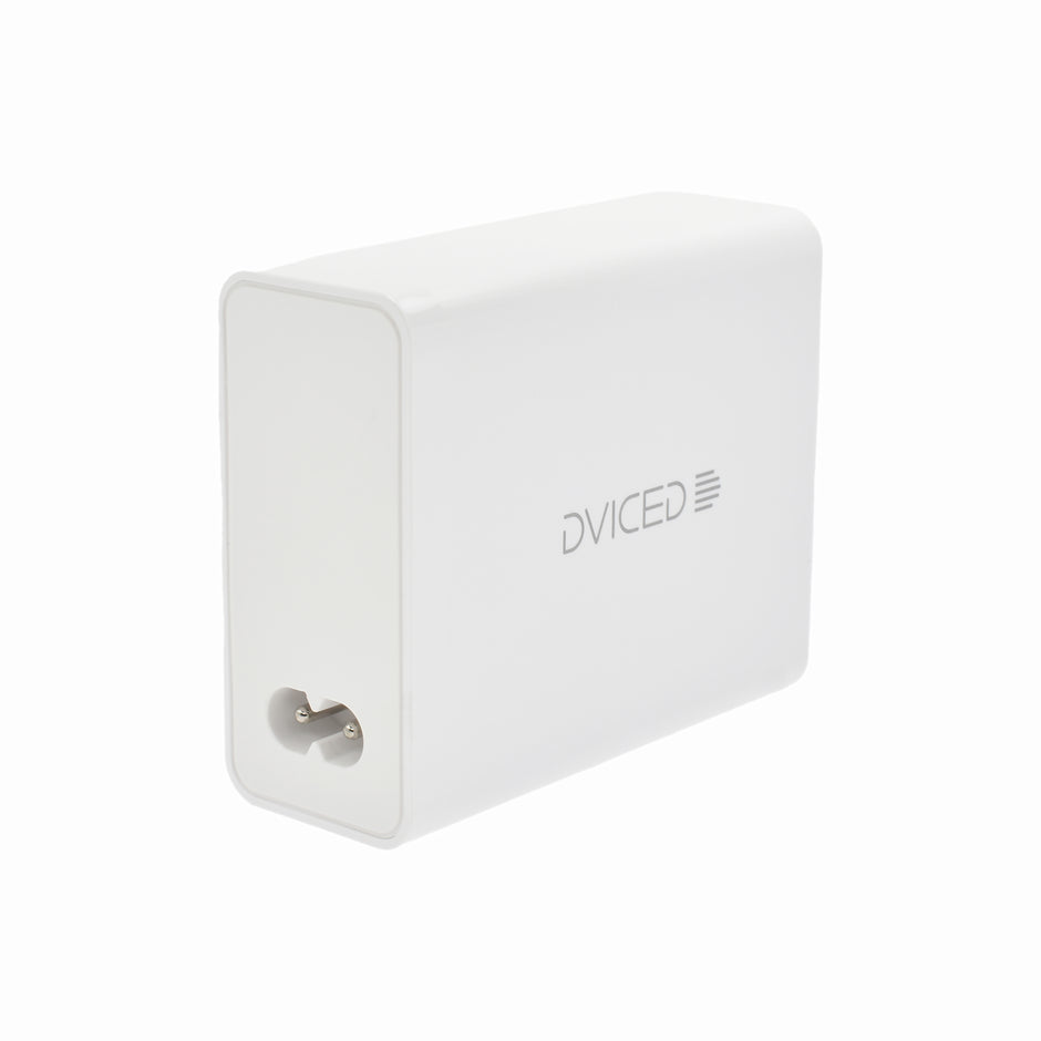 Настолно зарядно Dviced, 100W, GaN, USB-C + USB-A, бял