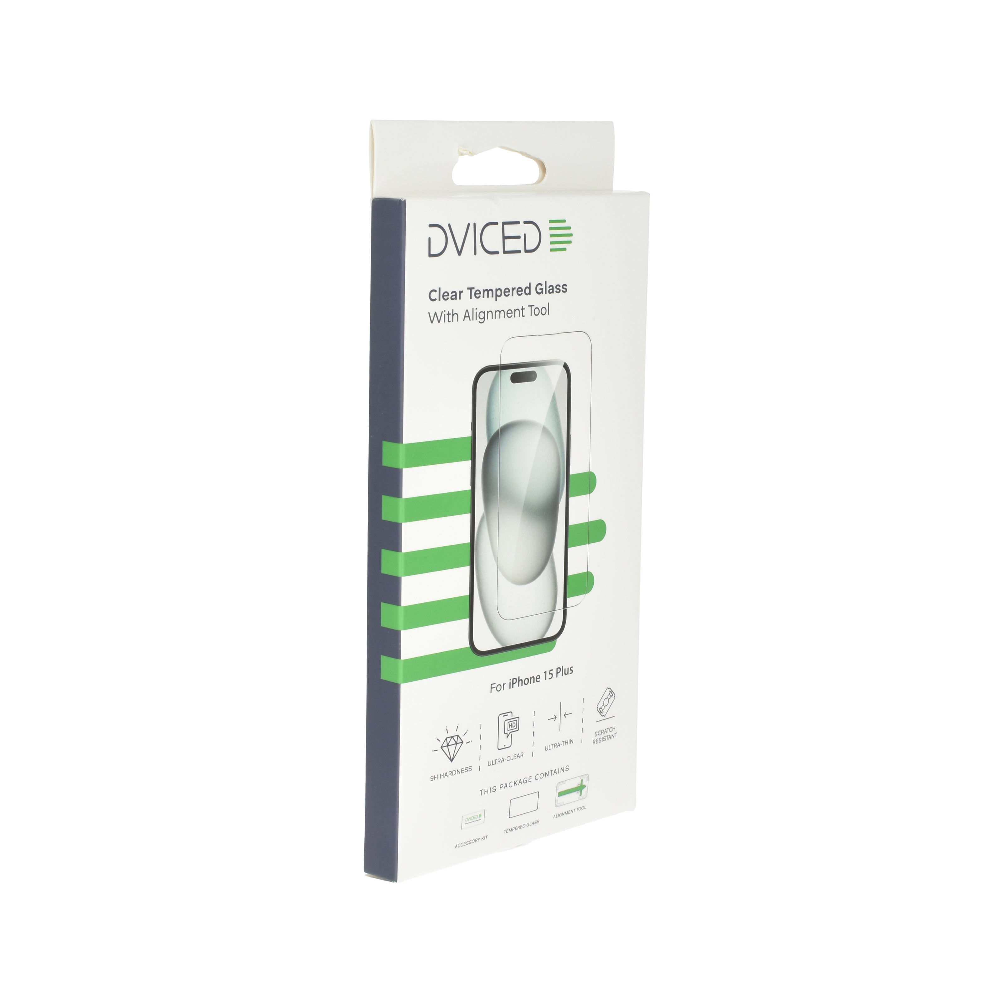 Протектор Dviced от закалено стъкло за iPhone 15 Plus - clear, с апликатор